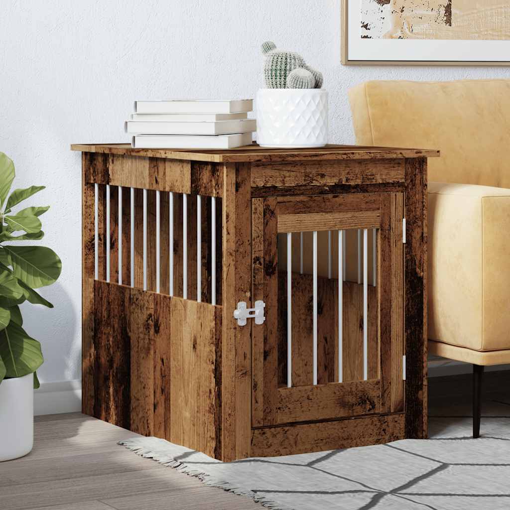 Dog Crate Furniture Old Wood 55x75x65 cm Engineered Wood