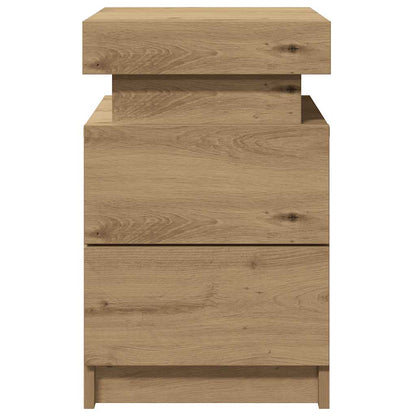 Bedside Cabinets with LED 2 pcs Artisian Oak 35x39x55 cm