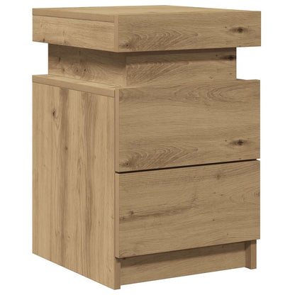 Bedside Cabinets with LED 2 pcs Artisian Oak 35x39x55 cm
