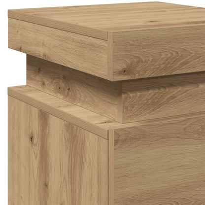 Bedside Cabinets with LED 2 pcs Artisian Oak 35x39x55 cm