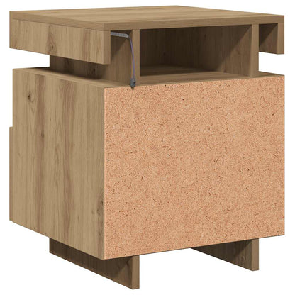 Bedside Cabinets with LED Lights 2 pcs Artisan Oak 40x39x48.5 cm