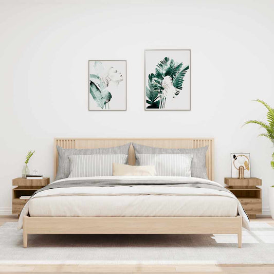 Bedside Cabinets with LED Lights 2 pcs Artisan Oak 40x39x48.5 cm