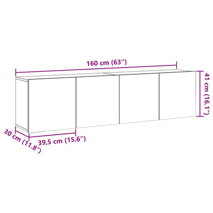 2 Piece Wall-mounted TV Cabinet Set Old Wood 80x30x41 cm