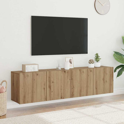 2 Piece Wall-mounted TV Cabinet Set Artisian Oak 80x30x41 cm