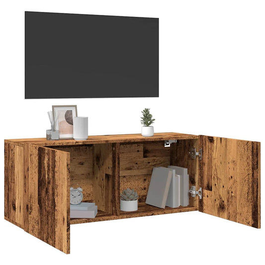 TV Cabinet Wall-mounted Old Wood 100x30x41 cm
