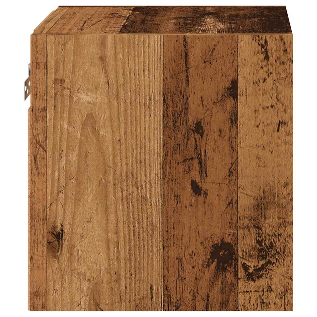 TV Wall Cabinets with LED Lights 2 pcs Old Wood 30x28.5x30 cm