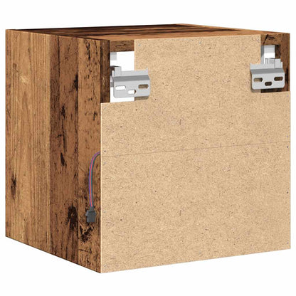 TV Wall Cabinets with LED Lights 2 pcs Old Wood 30x28.5x30 cm