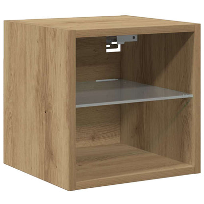 TV Wall Cabinet with LED Lights Artisan Oak 30x28.5x30 cm