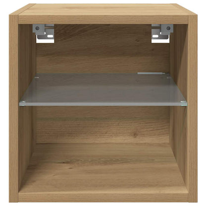TV Wall Cabinets with LED Lights 2 pcs Artisan Oak 30x28.5x30 cm