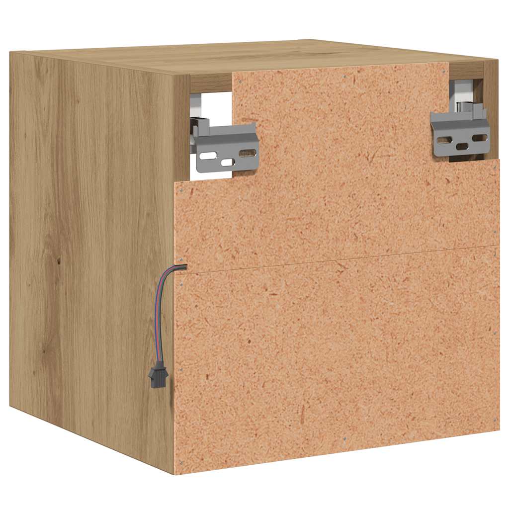 TV Wall Cabinets with LED Lights 2 pcs Artisan Oak 30x28.5x30 cm