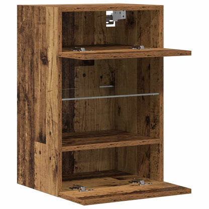Wall Cabinets with LED Lights for TV 2 pcs Old Wood 40x30x60,5 cm