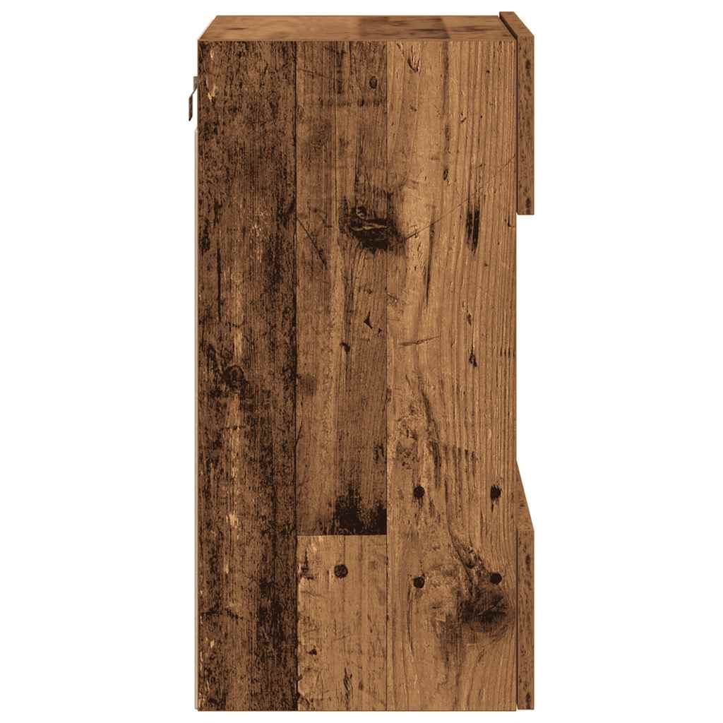 Wall Cabinets with LED Lights for TV 2 pcs Old Wood 40x30x60,5 cm