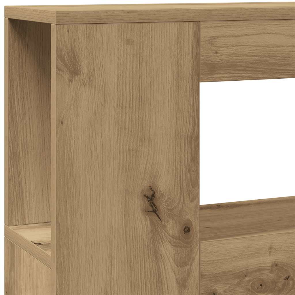 LED Headboard Artisan Oak 100x18.5x103.5 cm Engineered Wood