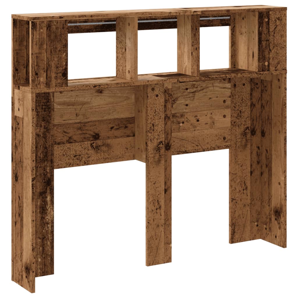 LED Headboard Old Wood 120x18.5x103.5 cm Engineered Wood