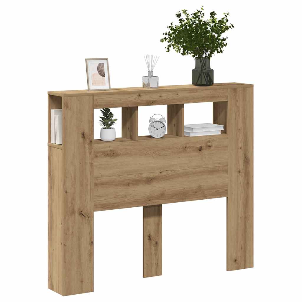 LED Headboard Artisan Oak 120x18,5x103,5 cm Engineered Wood