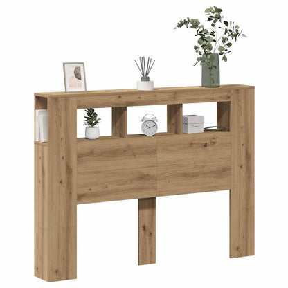 LED Headboard Artisan Oak 140x18,5x103,5 cm Engineered Wood