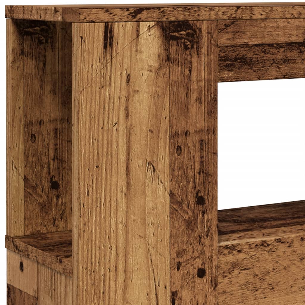 LED Headboard Old Wood 160x18.5x103.5 cm Engineered Wood