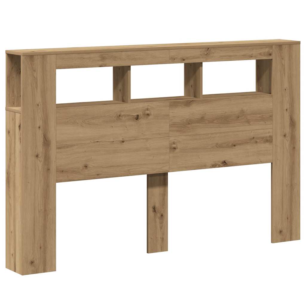 LED Headboard Artisan Oak 160x18,5x103,5 cm Engineered Wood