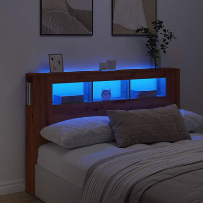 LED Headboard Artisan Oak 160x18,5x103,5 cm Engineered Wood