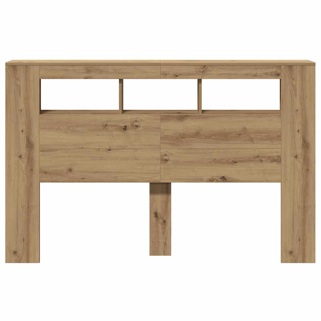 LED Headboard Artisan Oak 160x18,5x103,5 cm Engineered Wood