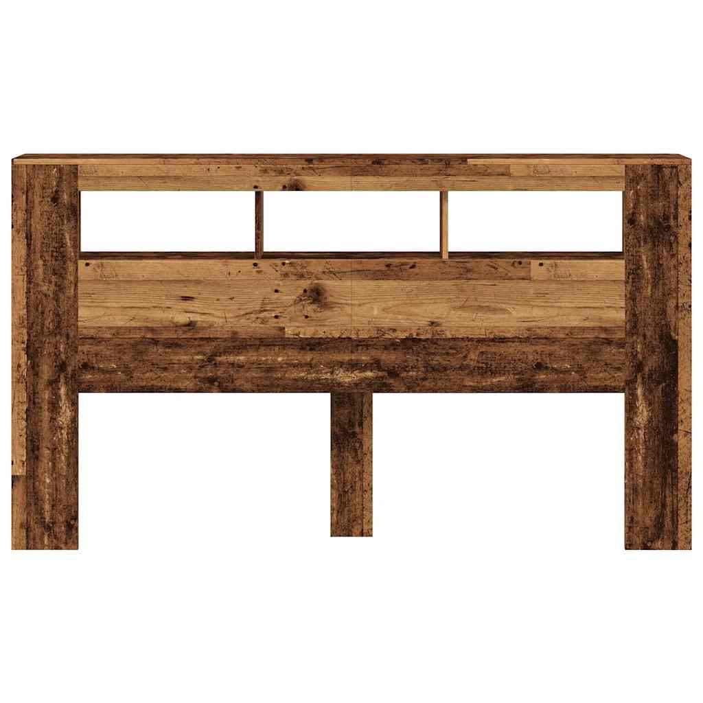 LED Headboard Old Wood 180x18.5x103.5 cm Engineered Wood