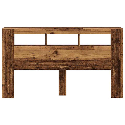 LED Headboard Old Wood 180x18.5x103.5 cm Engineered Wood