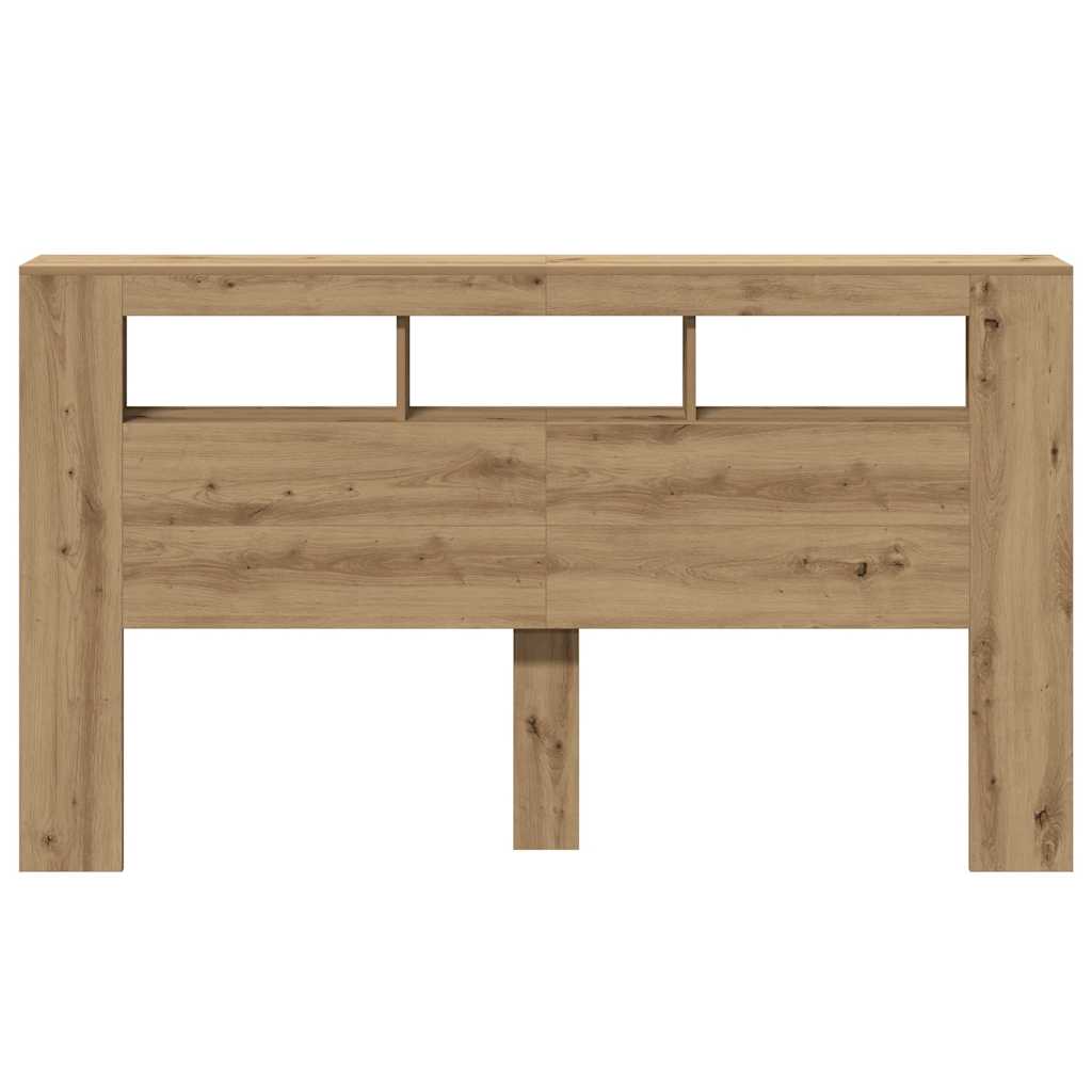 LED Headboard Artisan Oak 180x18.5x103.5 cm Engineered Wood