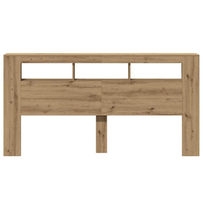 LED Headboard Artisan Oak 200x18.5x103.5 cm Engineered Wood