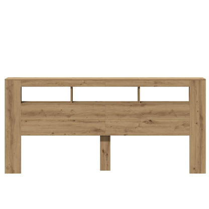LED Headboard Artisan Oak 220x18.5x103.5 cm Engineered Wood