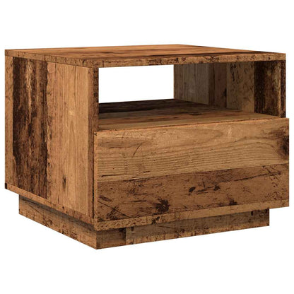 Coffee Table with LED Lights Old Wood 50x49x40 cm