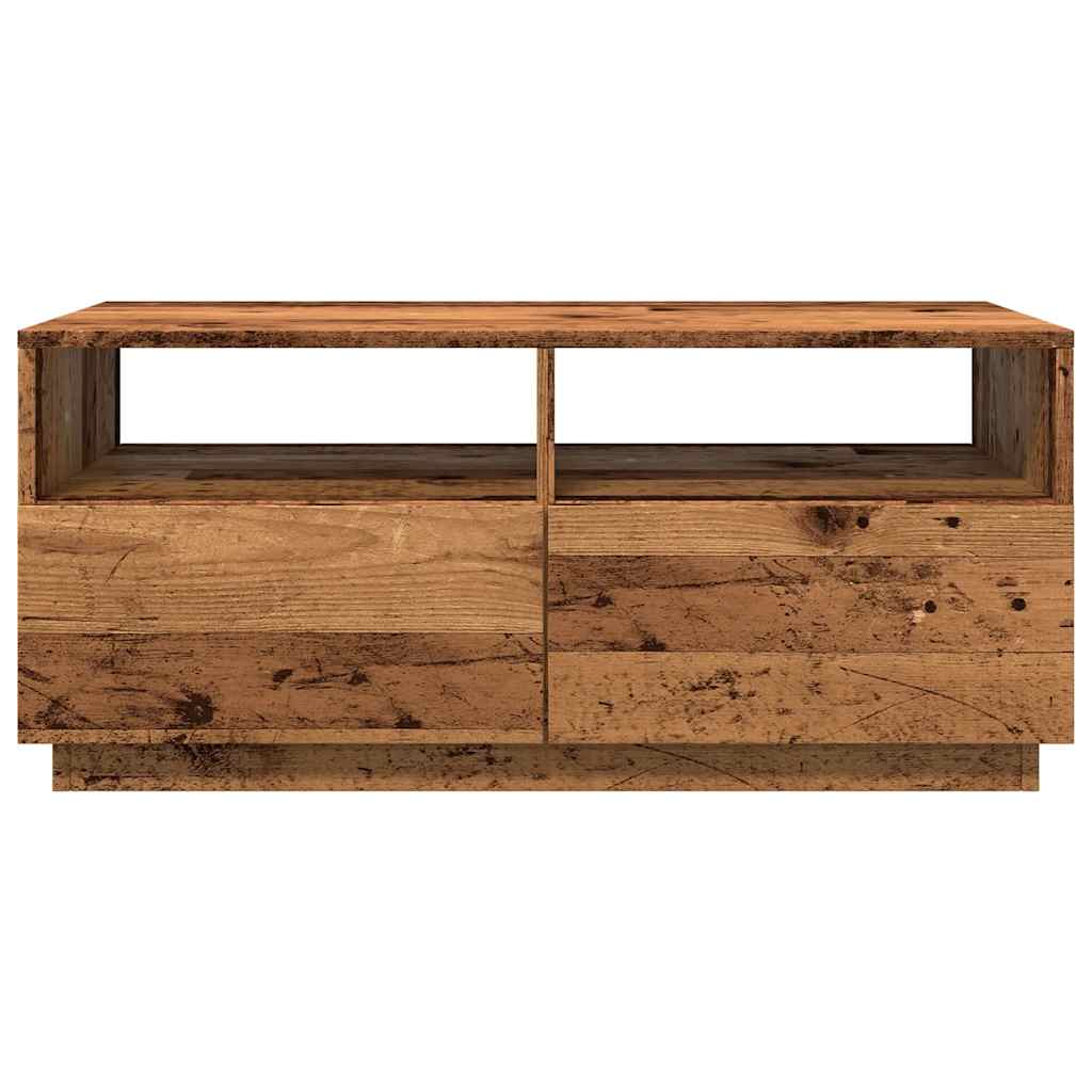 Coffee Table with LED Lights Old Wood 90x49x40 cm