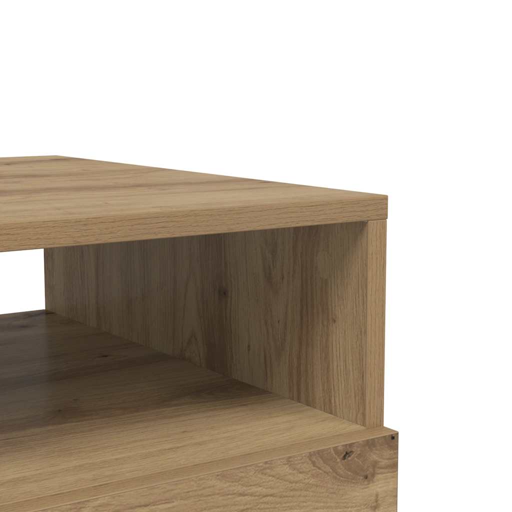 Coffee Table with LED Lights Artisan Oak 90x49x40 cm