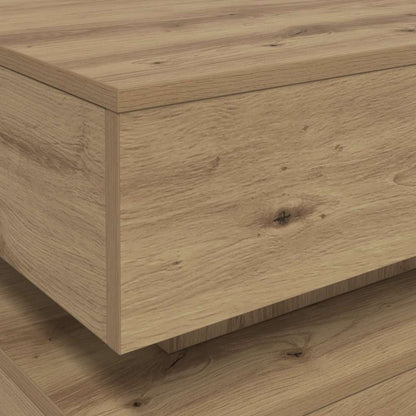Coffee Table with LED Lights Artisian Oak 50x50x40 cm