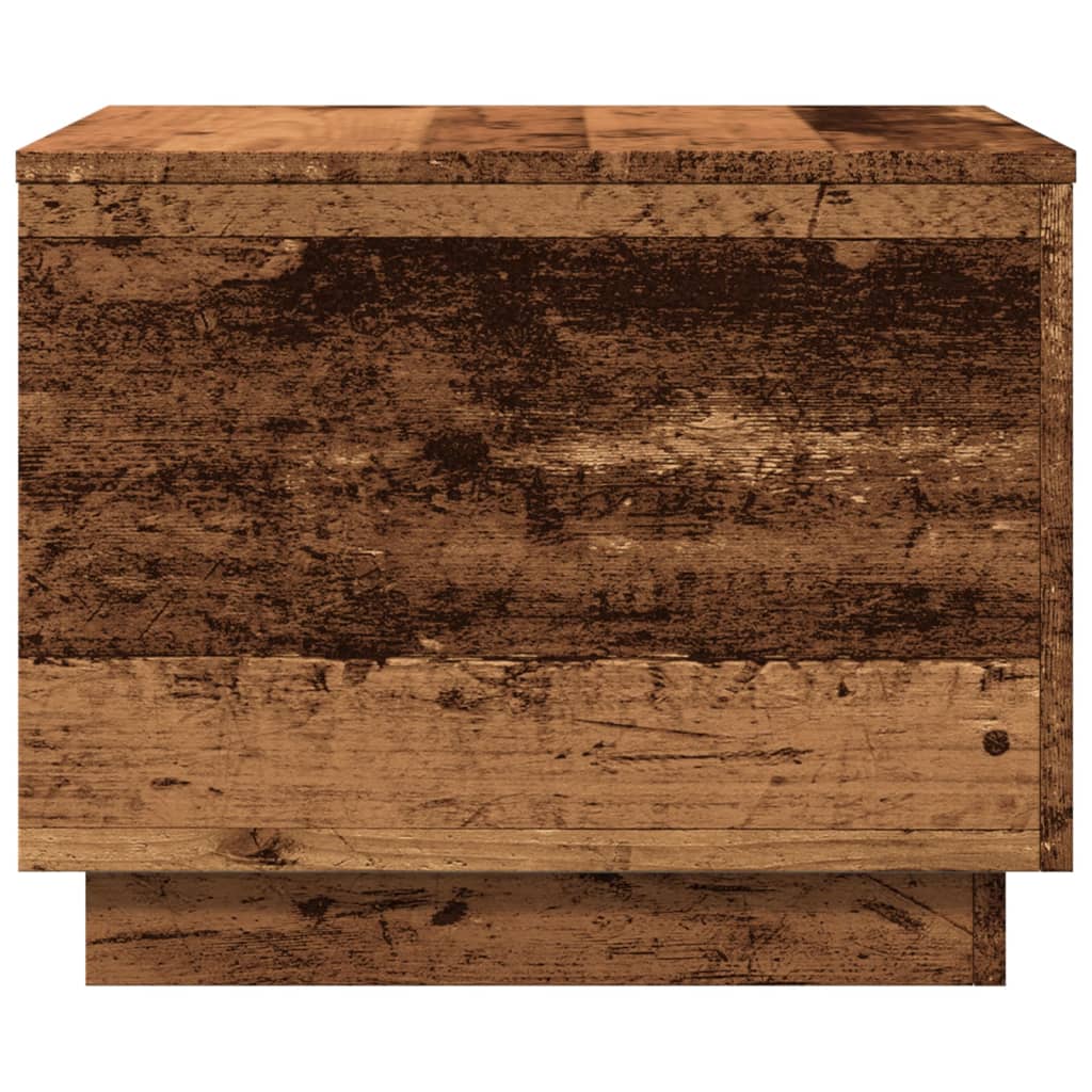 Coffee Table with LED Lights Old Wood 50x50x40 cm