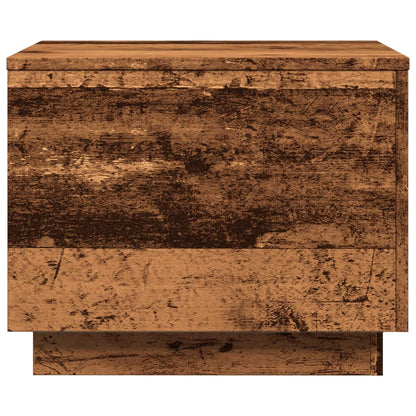 Coffee Table with LED Lights Old Wood 50x50x40 cm