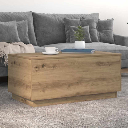 Coffee Table with LED Lights Artisan Oak 90x50x40 cm
