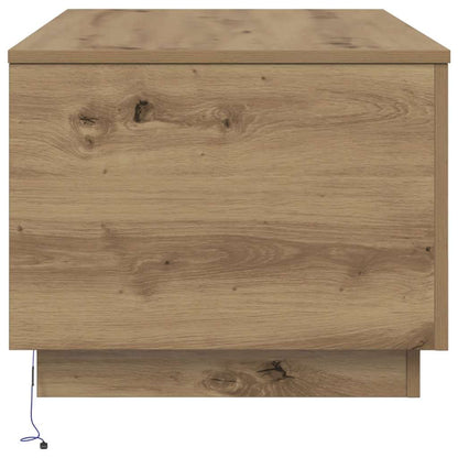 Coffee Table with LED Lights Artisan Oak 90x50x40 cm