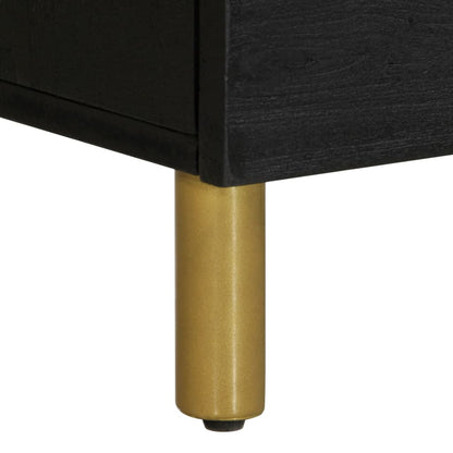 Bedside Cabinet Black 40x33x46 cm Solid Wood Mango