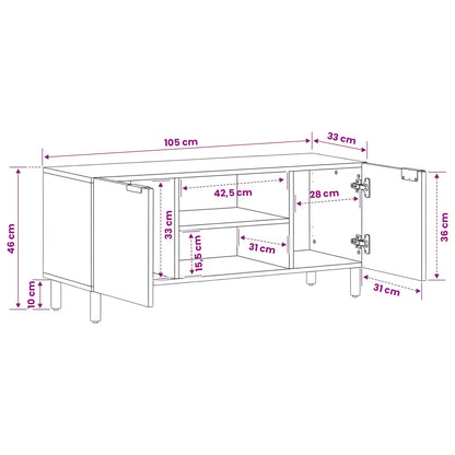 TV Cabinet Black 105x33x46 cm Engineered Wood
