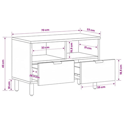 TV Cabinet Black 70x33x46 cm Engineered Wood