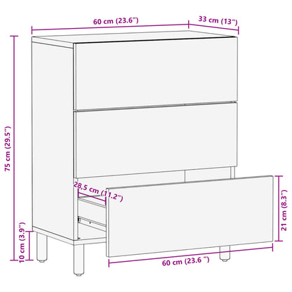 Sideboard Black 60x33x75 cm Engineered Wood