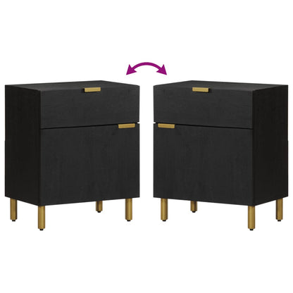 Bedside Cabinet Black 50x33x60 cm Engineered Wood