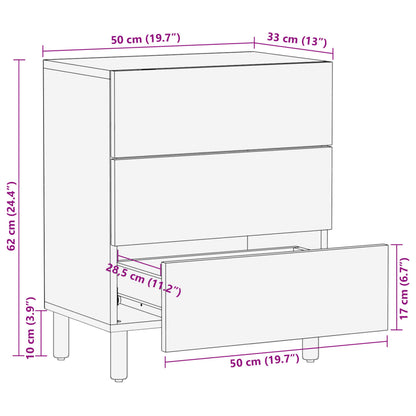 Bedside Cabinet Black 50x33x62 cm Engineered Wood