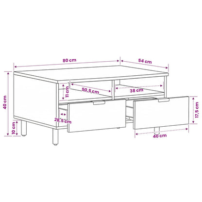 Coffee Table Black 80x54x40 cm Engineered Wood