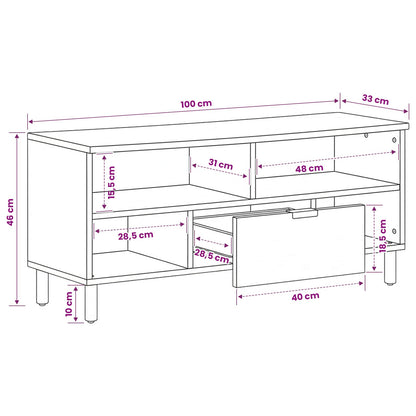 TV Cabinet Black 100x33x46 cm Engineered Wood