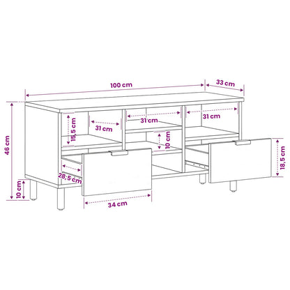 TV Cabinet Black 100x33x46 cm Engineered Wood