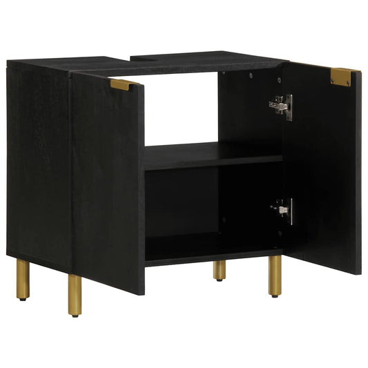 Bathroom Sink Cabinet Black 62x33x58 cm Engineered Wood