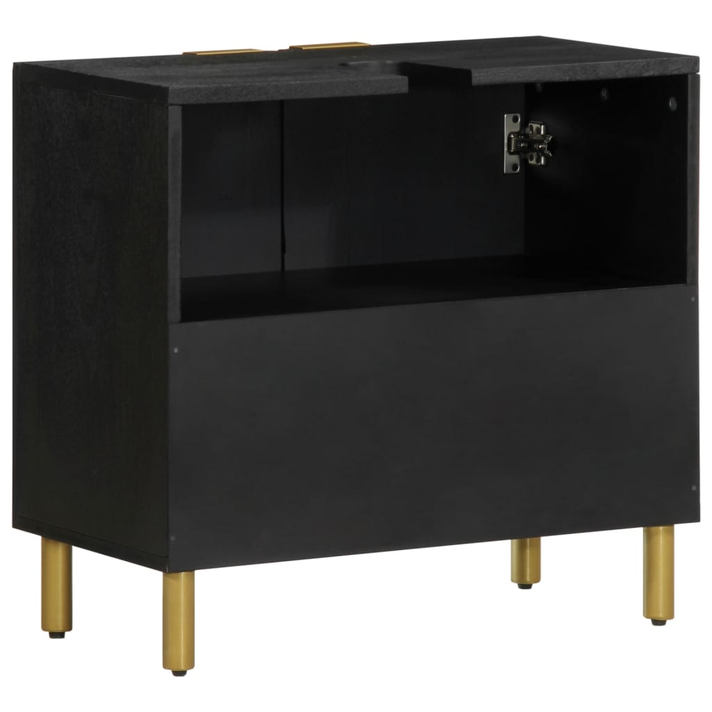 Bathroom Sink Cabinet Black 62x33x58 cm Engineered Wood