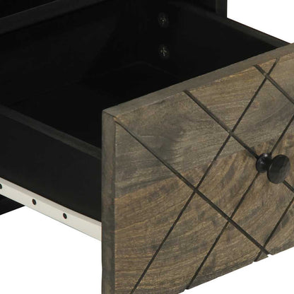 TV Cabinet Black 70x33x46 cm Solid Wood Mango