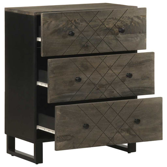 Sideboard Black 60x33x75 cm Solid Wood Mango